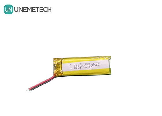 3.7 فولت 100mAh 301235 بطارية الليثيوم البوليمرية القابلة لإعادة الشحن للإلكترونيات الاستهلاكية
