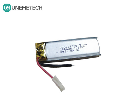 3.7 فولت 100mAh 301235 بطارية الليثيوم البوليمرية القابلة لإعادة الشحن للإلكترونيات الاستهلاكية