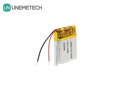 3.8 فولت 441718 بطارية بوليمر ليتيم أيون عالية الجهد 110mAh للسوار الطبي