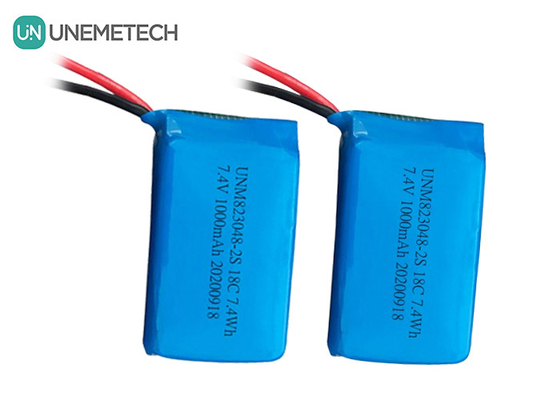 بطارية ليتيوم بوليمر / بطارية ليتيوم 18C بطارية 7.4v 1000mah 823048