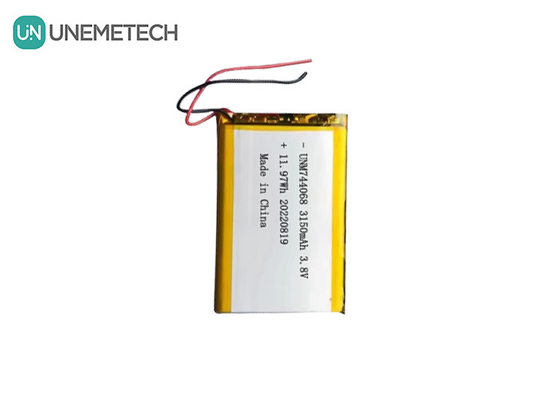 بطارية ليبو قابلة لإعادة الشحن عالية الجهد 3.8 فولت 744068 3150mah بطارية لنظام تتبع GPS