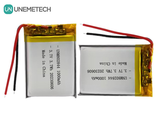 3.7 فولت بطارية ليثيوم أيون قابلة لإعادة الشحن 1000mAh 802844 بطارية ليثيوم بوليمر للأجهزة المنزلية الصغيرة