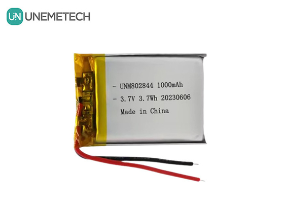 3.7 فولت بطارية ليثيوم أيون قابلة لإعادة الشحن 1000mAh 802844 بطارية ليثيوم بوليمر للأجهزة المنزلية الصغيرة