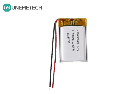UNEMETECH 3.7V 250mAh بطارية الليثيوم البوليمرية القابلة لإعادة الشحن 502030 لأجهزة التجميل