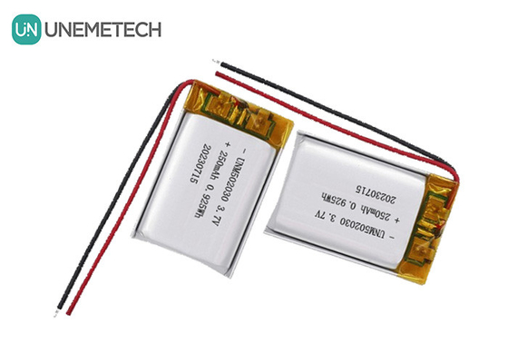 UNEMETECH 3.7V 250mAh بطارية الليثيوم البوليمرية القابلة لإعادة الشحن 502030 لأجهزة التجميل