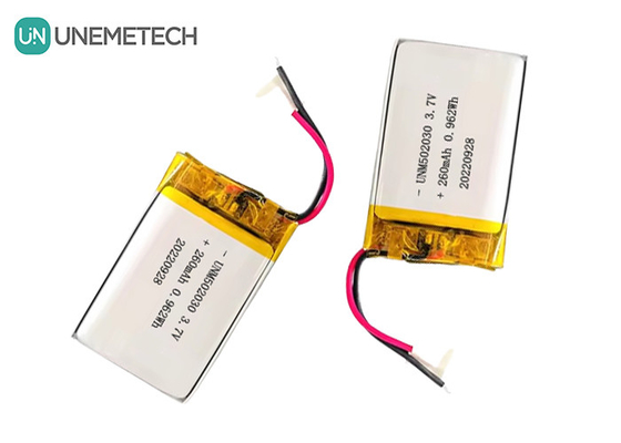 بطاريات ليبو قابلة لإعادة الشحن 502030 / 3.7V بطارية ليتيوم بوليمر صغيرة مخصصة