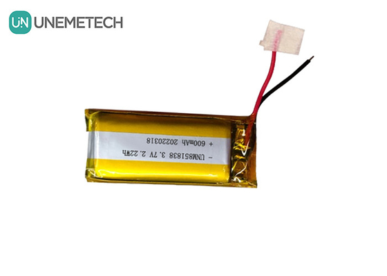 600mAh بطارية ليثيونية فضية مخصصة / 851838 3.7 فولت جهاز ارتداء بطارية ليثيوم أيون بوليمر