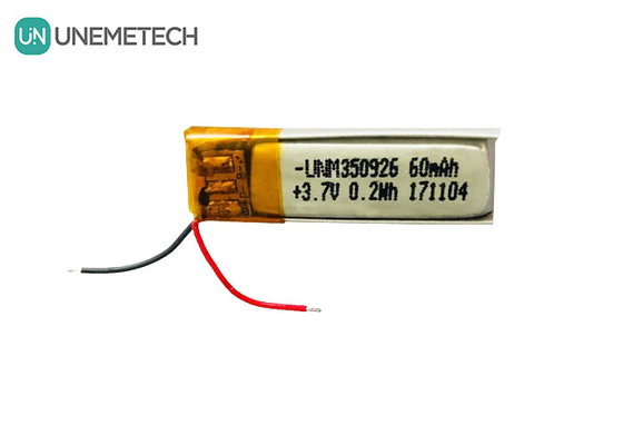 أكثر من 500 دورة الحياة قابلة لإعادة الشحن 3.7 فولت 60mAh بطارية ليثيوم أيون بوليمر 350926 للاذن