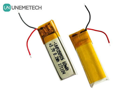 أكثر من 500 دورة الحياة قابلة لإعادة الشحن 3.7 فولت 60mAh بطارية ليثيوم أيون بوليمر 350926 للاذن