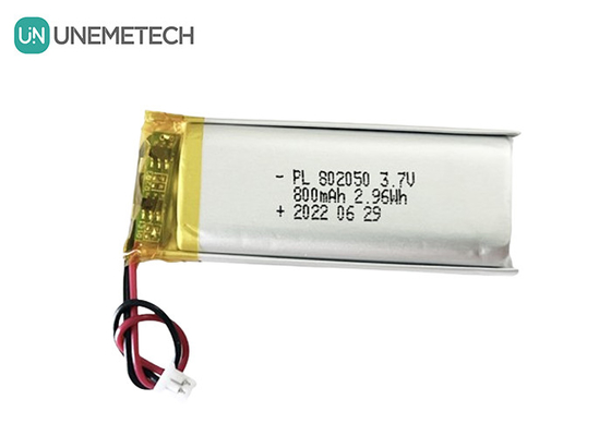 بطارية الليثيوم البوليمرية القابلة لإعادة الشحن مخصصة 802050 3.7V 800mAh بطارية لي بولي لضوء الاتصال