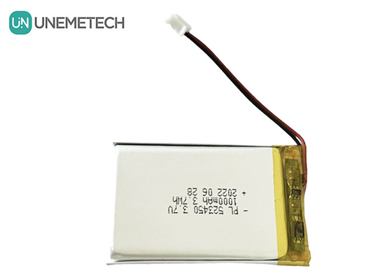 MSDS المعتمد 3.7 فولت بطارية بوليمر ليثيوم أيون 1000mAh 523450 للتطبيق المنزلي