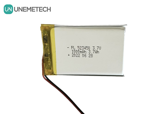 MSDS المعتمد 3.7 فولت بطارية بوليمر ليثيوم أيون 1000mAh 523450 للتطبيق المنزلي