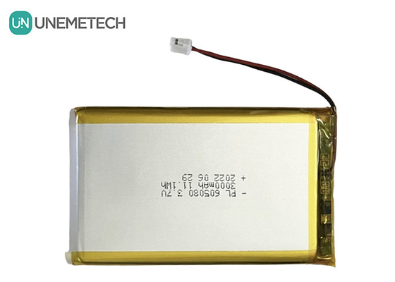 3.7 فولت 3000mAh بطارية ليثيوم أيون قابلة لإعادة الشحن 605080 مع PCB وواصلة الأسلاك للإلكترونيات