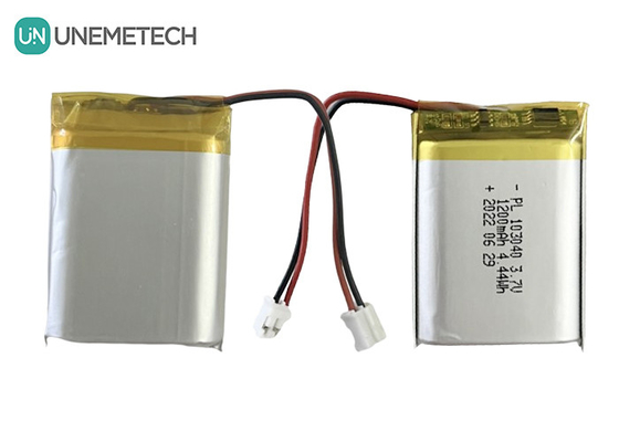 1200mAh بطارية ليثيوم أيون البوليمر قابلة لإعادة الشحن 3.7 فولت 103040 للكهرباء الاستهلاكية