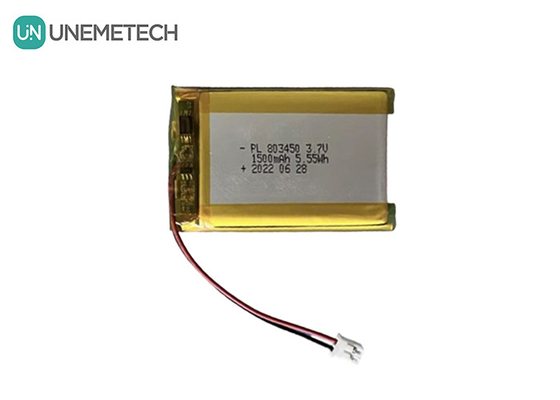 UNEMETECH 1.5A بطارية لي بوليمر قابلة لإعادة الشحن 803450 / 3.7V بطارية ليثيوم أيون بوليمر 1500mAh