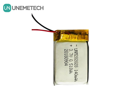 بطارية الليبو ذات التفريغ الذاتي المنخفض 282028 / 3.7V بطارية البوليمر الليثيوم 140mAh للأجهزة القابلة للارتداء