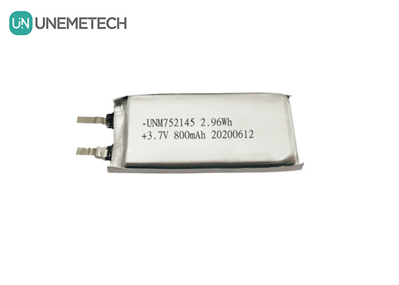 MSDS المعتمد 3.7V 800mAh بطارية الليثيوم البوليمرية القابلة لإعادة الشحن 752145 للأجهزة القابلة للارتداء