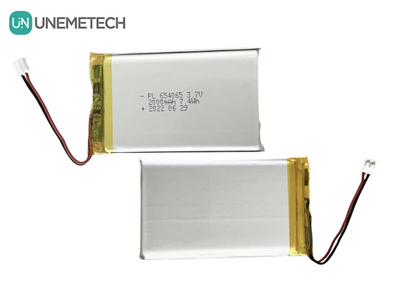 بطارية البوليمر الليثيوم القابلة لإعادة الشحن 2000mAh 3.7V 654065 للألعاب الإلكترونية