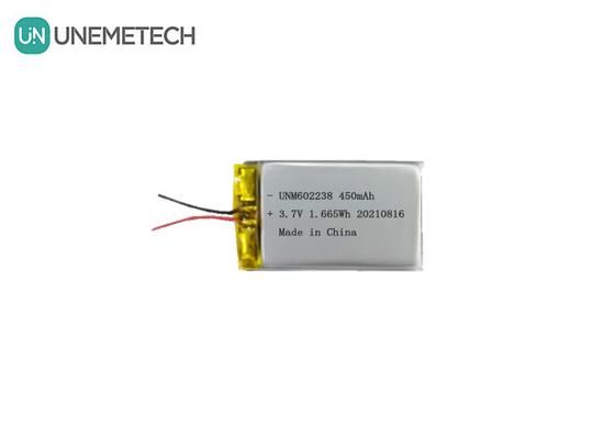 4بطارية البوليمر الليثيومية القابلة لإعادة الشحن 602238 3.7V 450mAh للكهرباء الاستهلاكية