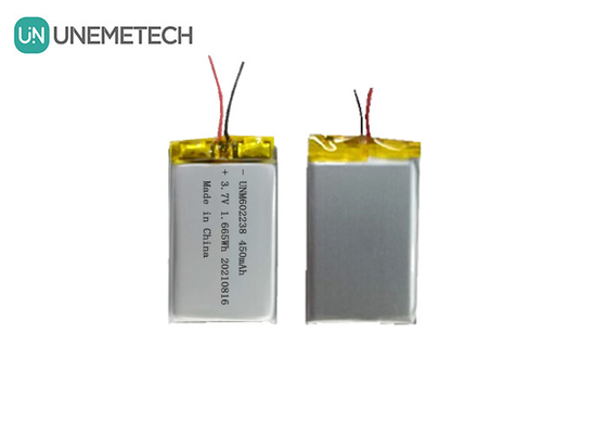 4بطارية البوليمر الليثيومية القابلة لإعادة الشحن 602238 3.7V 450mAh للكهرباء الاستهلاكية