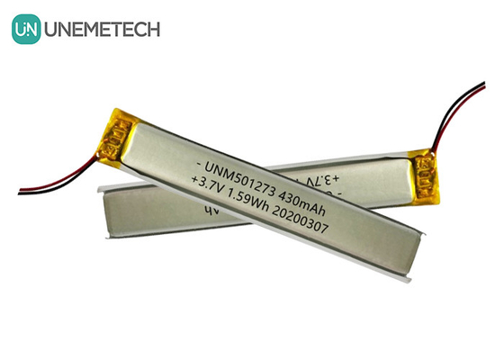 5.0*12.0*73.0mm بطارية الليثيوم البوليمر / 3.7V 430mAh 501273 بطارية ليبو رقيقة لأجهزة بلوتوث