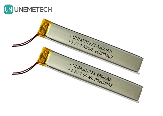 5.0*12.0*73.0mm بطارية الليثيوم البوليمر / 3.7V 430mAh 501273 بطارية ليبو رقيقة لأجهزة بلوتوث
