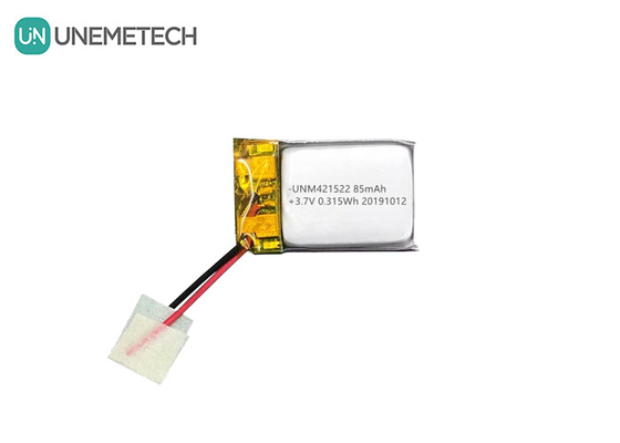 85mAh 3.7V بطارية الليثيوم البوليمرية الصغيرة 421522 قابلة لإعادة الشحن مع PCM و سلك الرصاص