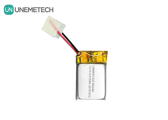 85mAh 3.7V بطارية الليثيوم البوليمرية الصغيرة 421522 قابلة لإعادة الشحن مع PCM و سلك الرصاص
