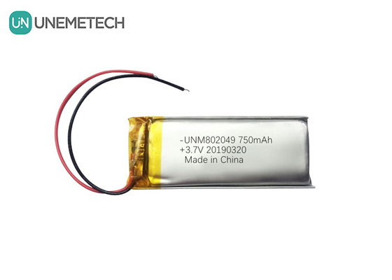 أجهزة التجميل بطارية الليثيوم البوليمر 3.7 فولت 750mah 802049 1C بطارية Li Poly