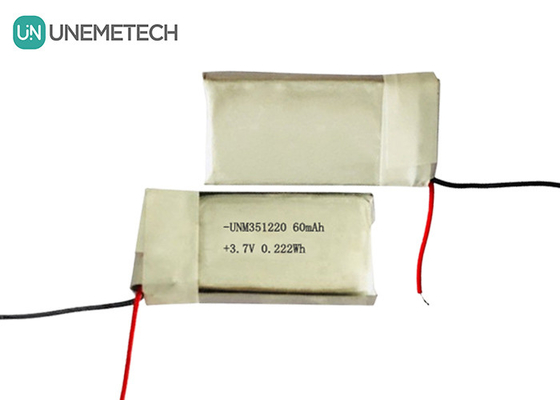 3.7 فولت 60mAh بطارية ليبو قابلة لإعادة الشحن صغيرة جداً 351220 للمنتجات القابلة للارتداء