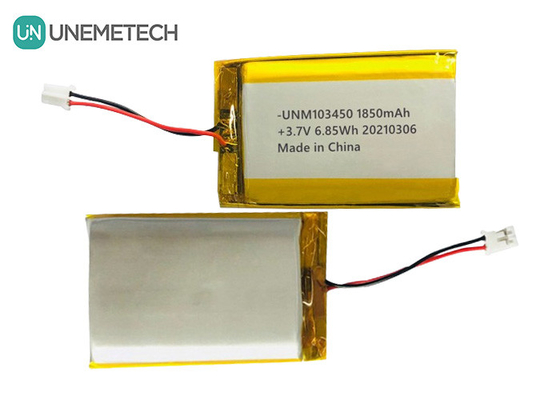 103450 3.7 فولت 1850mAh بطارية ليبو قابلة لإعادة الشحن IEC62133 UN38.3 MSDS بطارية الليثيوم البوليمر المعتمدة