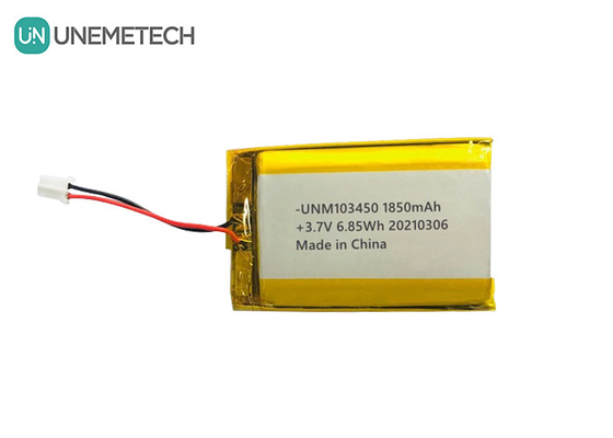 103450 3.7 فولت 1850mAh بطارية ليبو قابلة لإعادة الشحن IEC62133 UN38.3 MSDS بطارية الليثيوم البوليمر المعتمدة