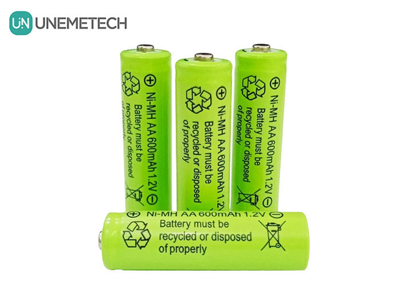 عمر دورة طويلة NiMH AA 1.2V 600mAh بطارية قابلة لإعادة الشحن AA600 للألعاب