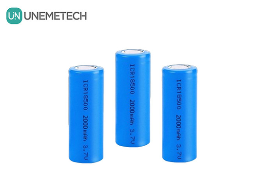 3بطارية ليثيوم آيونية من 7 فولت 18500 2000mAh قابلة لإعادة الشحن أسطوانية للضوء الكاشف