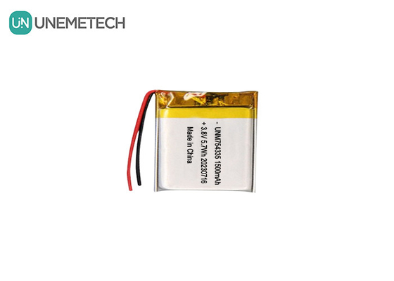 4بطاريات ليبو عالية الجهد 754335 3.8 فولت 1500mAh بطاريات ليتيم البوليمر القابلة لإعادة الشحن
