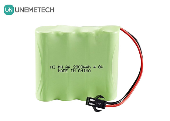 4.8 فولت بطارية هيدريد النيكل المعدني 2800mAh بطارية AA قابلة لإعادة الشحن