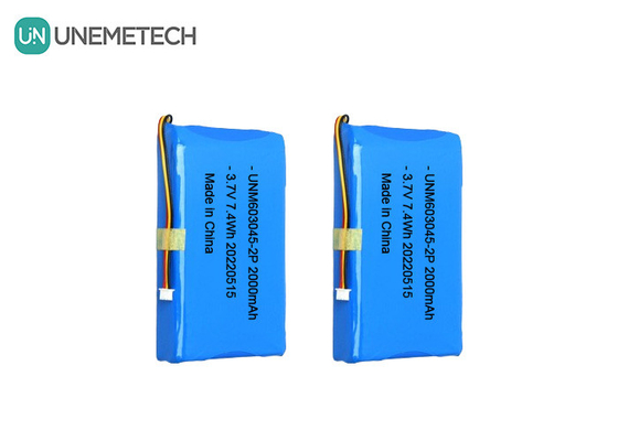 بطارية الليثيوم البوليمر ذات السعة الكبيرة 603045 2P 3.7V بطارية قفل الباب الذكي 2000mAh