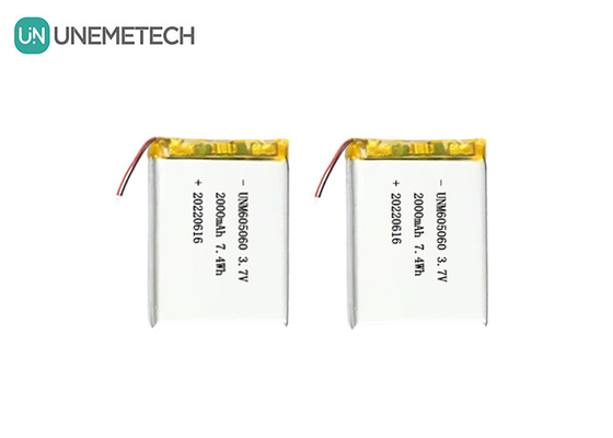 UNEMETECH 605060 2000mAh بطارية البوليمر الليثيومية 3.7 فولت أداة الجمال بطارية قابلة لإعادة الشحن