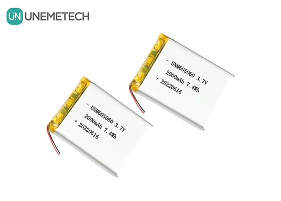 UNEMETECH 605060 2000mAh بطارية البوليمر الليثيومية 3.7 فولت أداة الجمال بطارية قابلة لإعادة الشحن