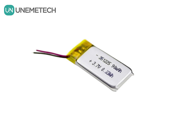351225 بطارية ليثيوم أيون بوليمر 3.7 فولت 90mAh بطارية ليثيوم بوليمر رقيقة للغاية قابلة لإعادة الشحن