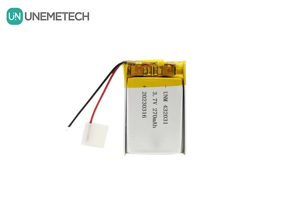 3.7 فولت 270mAh 432031 بطارية ليتيم بوليمر للأجهزة الإلكترونية