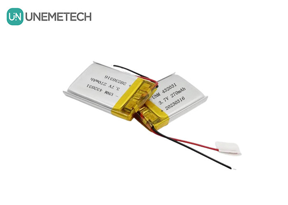 3.7 فولت 270mAh 432031 بطارية ليتيم بوليمر للأجهزة الإلكترونية