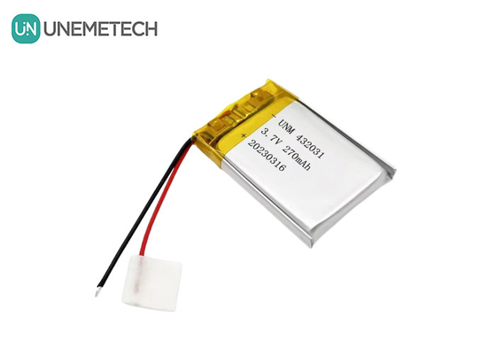3.7 فولت 270mAh 432031 بطارية ليتيم بوليمر للأجهزة الإلكترونية