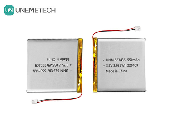 بطارية ليتيم أيون بوليمر 3.7 فولت 550mAh 523436 بطارية ليتيم بوليمر قابلة لإعادة الشحن لمراقب GPS