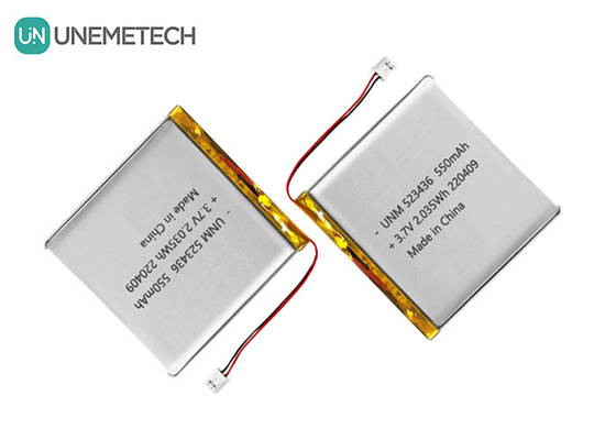 بطارية ليتيم أيون بوليمر 3.7 فولت 550mAh 523436 بطارية ليتيم بوليمر قابلة لإعادة الشحن لمراقب GPS