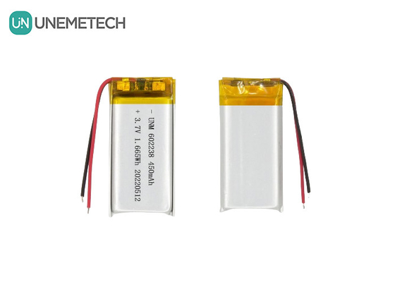 بطارية ليثيوم أيون بوليمر 602238 3.7 فولت 450mAh بطارية ليثيوم أيون قابلة لإعادة الشحن لمراقبة الحيوانات الأليفة