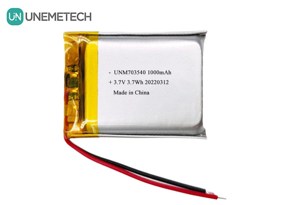 بطارية ليبو 1000mAh 703540 3.7V بطارية ليبو البوليمر القابلة لإعادة الشحن للمنتجات الإلكترونية