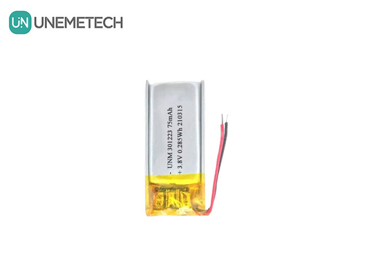3.8 فولت 75mAh بطارية ليثيوم أيون بوليمر 321223 بطارية ليبو صغيرة للكلام الإلكتروني