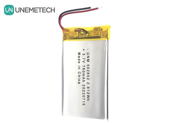 3.7 فولت 760mAh بطارية البوليمر الليثيوم أيون قابلة لإعادة الشحن 502852 للضوء LED
