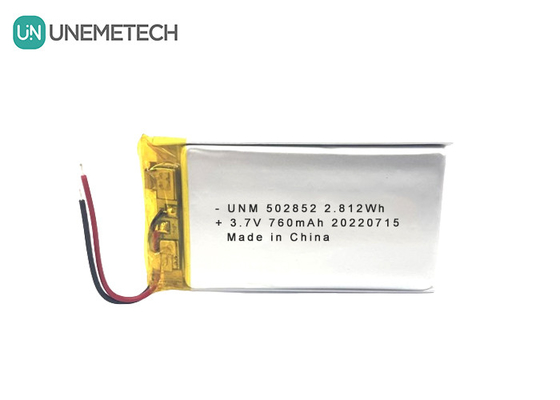 3.7 فولت 760mAh بطارية البوليمر الليثيوم أيون قابلة لإعادة الشحن 502852 للضوء LED